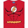 Imagem de camiseta flash infantil manga longa vermelha algodão tamanhos 1 a 3 anos