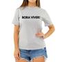 Imagem de Camiseta Frase Bora Viver Motivacional Criativa Feminina