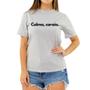 Imagem de Camiseta Frase Calma Caraio Divertida Criativa Feminina