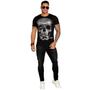 Imagem de Camiseta Gola O Estampa Caveira Exclusiva e Logomania Pit Bull Jeans 79505