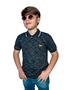 Imagem de Camiseta Gola Polo Infantil Masculina Alta Qualidade Fio 30.1 Penteado 100% Algodão Cor Preto Jet