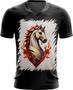 Imagem de Camiseta Gola V de Cavalo Flamejante Fire Horse 2