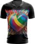 Imagem de Camiseta Gola V do Orgulho LGBT Coração Amor 1
