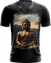 Imagem de Camiseta Gola V Estátua de Buda Iluminado Religião 24
