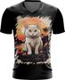 Imagem de Camiseta Gola V Gatinho no Pôrdo Sol Sunset 4