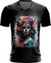 Imagem de Camiseta Gola V La Catrina Mexicana Dama Esqueleto 2