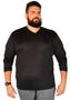 Imagem de Camiseta Gola V Manga Longa Plus Size Masculina Dry-Fit Lisa