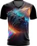 Imagem de Camiseta Gola V Meteoro Neon Espaço Estrelas Cometa 3