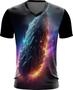 Imagem de Camiseta Gola V Meteoro Neon Espaço Estrelas Cometa 4