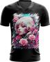 Imagem de Camiseta Gola V Mulher de Rosas Paixão 9