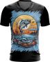 Imagem de Camiseta Gola V Pesca Esportiva Peixes Azul Paz 5