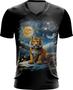 Imagem de Camiseta Gola V Tigre Noite Estrelada Van Gogh 6