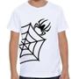 Imagem de Camiseta infantil branca estampa teia de aranha halloween