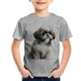 Imagem de Camiseta Infantil Cachorro Shih Tzu Filhote - Foca na Moda