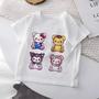 Imagem de Camiseta Infantil De Algodão Hello Kitty Y2k Sanrio Kuromi Melodia Anime Streetwear Infantil Casual