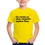 Imagem de Camiseta Infantil Do crente ao ateu, ninguém explica Deus - Foca na Moda