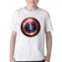 Imagem de Camiseta Infantil ou adulto Capitão América Escudo Marvel Blusa Criança todos tamanhos