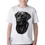 Imagem de Camiseta Infantil ou adulto Labrador Preto perfil Blusa Criança todos tamanhos