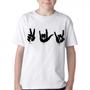 Imagem de Camiseta Infantil ou adulto Paz love rock Blusa Criança todos tamanhos