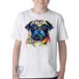 Imagem de Camiseta Infantil ou adulto Pug colorido Blusa Criança todos tamanhos