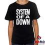 Imagem de Camiseta Infantil System Of A Down 100% Algodão SOAD Rock Geeko