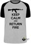 Imagem de Camiseta Keep Calm Return Fire  Blusa Plus Size extra grande adulto ou infantil