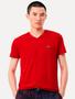 Imagem de Camiseta Lacoste Masculina Jersey Pima Cotton Gola V Vermelha