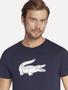 Imagem de Camiseta Lacoste Masculina Jersey Sport 3D White Logo Azul Marinho