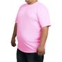 Imagem de camiseta lisa slim básica unissex gola redonda tecido premium plus size cor rosa