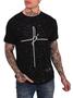 Imagem de Camiseta long line estampada Fé 100% Algodão