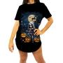 Imagem de Camiseta Longline Bruxa Caveira Halloween 1