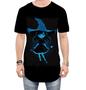 Imagem de Camiseta Longline Bruxa Halloween Azul Festa 6