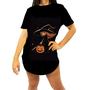 Imagem de Camiseta Longline Bruxa Halloween Laranja Festa 1