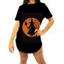 Imagem de Camiseta Longline Bruxa Halloween Laranja Festa 4