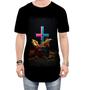 Imagem de Camiseta Longline da Cruz de Jesus Igreja Fé 18