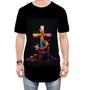 Imagem de Camiseta Longline da Cruz de Jesus Igreja Fé 25