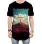 Imagem de Camiseta Longline da Cruz de Jesus Igreja Fé 33