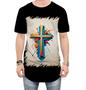 Imagem de Camiseta Longline da Cruz de Jesus Igreja Fé 44