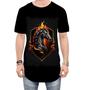 Imagem de Camiseta Longline de Cavalo Flamejante Fire Horse 5