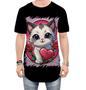 Imagem de Camiseta Longline Dia dos Namorados Gatinho 2