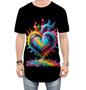 Imagem de Camiseta Longline do Orgulho LGBT Coração Amor 14