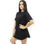 Imagem de Camiseta Longline Feminina Camisa Oversized Treino Academia