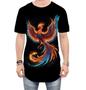 Imagem de Camiseta Longline Fenix Phonenix Ave Mitologica Renascimento 3