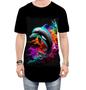 Imagem de Camiseta Longline Golfinho Inteligência Arte Pintura 1