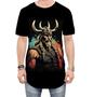 Imagem de Camiseta Longline Guerreiro Viking Nórdico Tribo 1