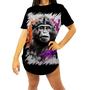 Imagem de Camiseta Longline Macaco Monkey Ilustrado Vetor 7