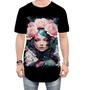 Imagem de Camiseta Longline Mulher de Rosas Paixão 15