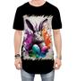 Imagem de Camiseta Longline Páscoa Coelhinho Artístico Design 13