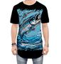 Imagem de Camiseta Longline Pesca Esportiva Peixes Azul Paz 1