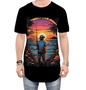 Imagem de Camiseta Longline Pesca Esportiva Pôr do Sol Peixes 6